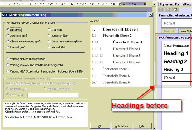 Heading Numbering Macro