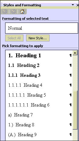 Heading Numbering 2